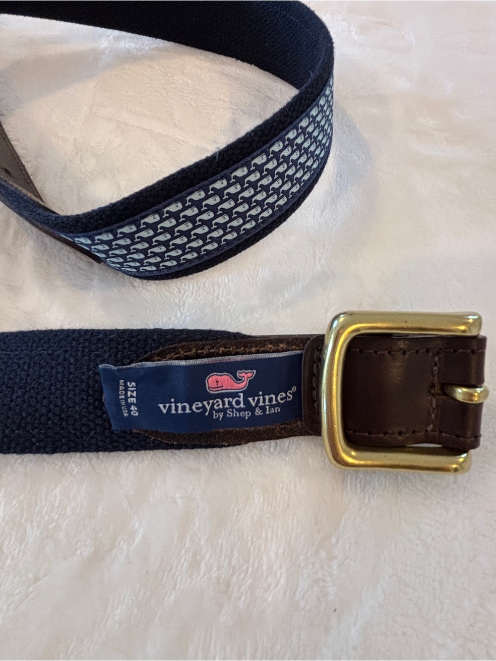 Vineyard Vines Whale Canvas Club Belt